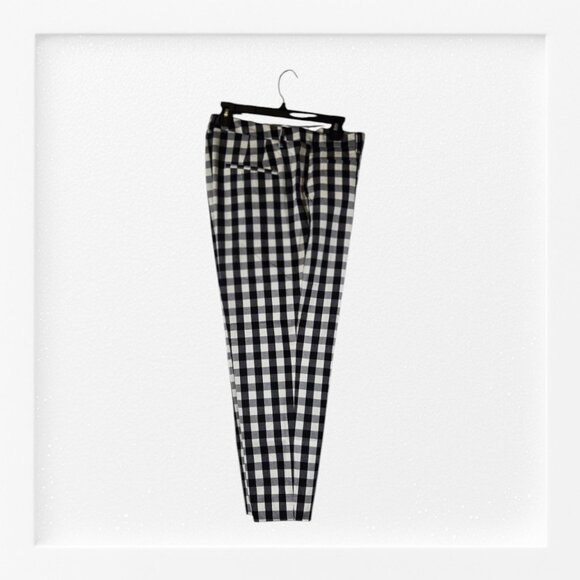 Ann Taylor The Crop In Curvy Size 14 Mid Rise Checkered Black White NWT - Picture 12 of 12